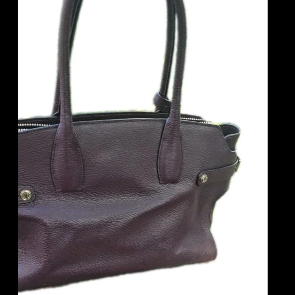 Henri Bendel Carlyle Purple Pebbled Leather Satchel - Picture 5 of 11